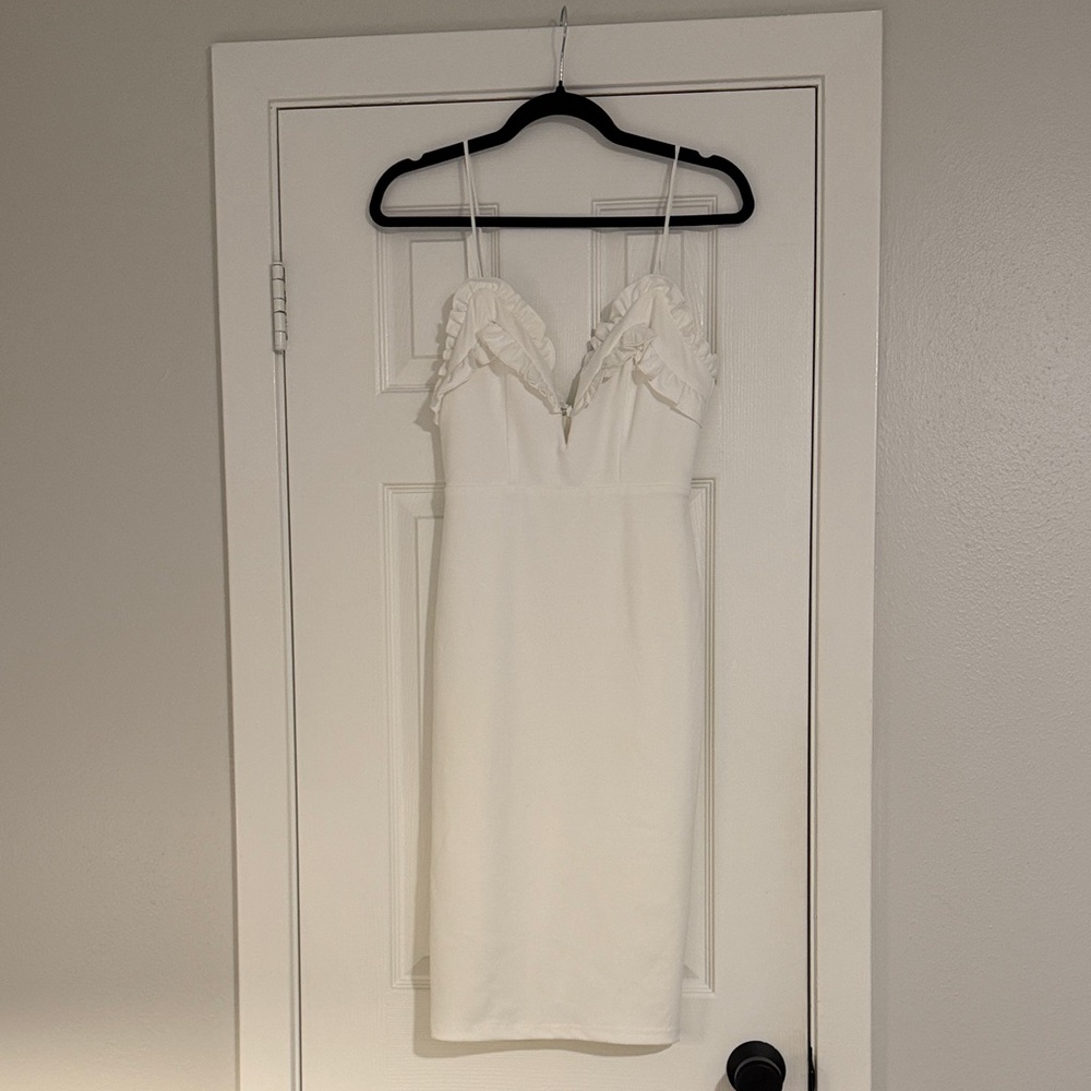 Elegant White Ruffle Dress
